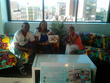 author and illustrator on the set